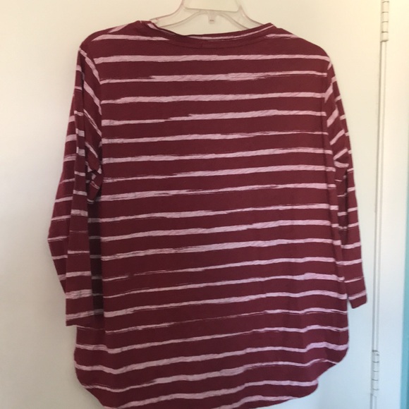 Fresh Produce XL long sleeve t-shirt red pink striped #22032 - Picture 3 of 5